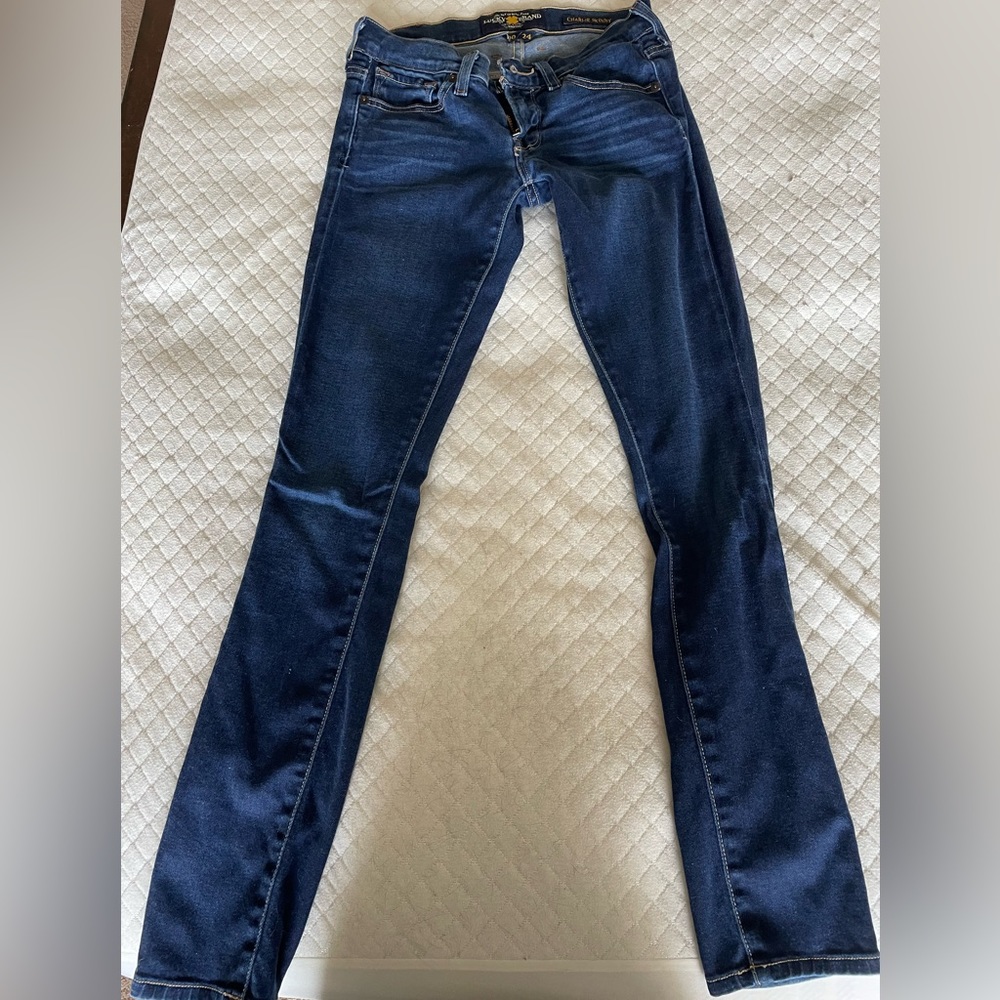 Lucky Brand Charlie Skinny 00/24 Low Rise Dark Blue Skinny Jeans